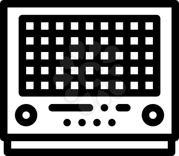 vintage radio icon vector. vintage radio sign. isolated contour symbol illustration