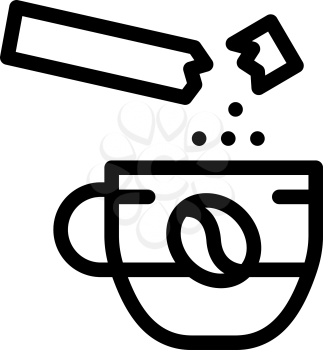 coffee with sugar icon vector. coffee with sugar sign. isolated contour symbol illustration