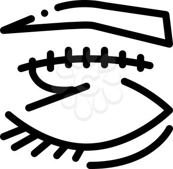 eyelid surgery stitching icon vector. eyelid surgery stitching sign. isolated contour symbol illustration