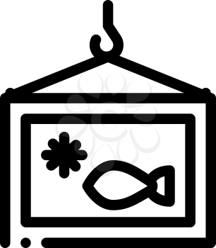 frozen fish box icon vector. frozen fish box sign. isolated contour symbol illustration