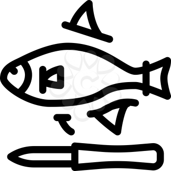 fish cut fin icon vector. fish cut fin sign. isolated contour symbol illustration
