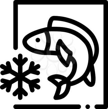 frozen fish icon vector. frozen fish sign. isolated contour symbol illustration