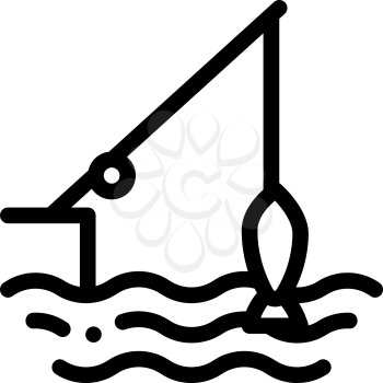 fishing rod icon vector. fishing rod sign. isolated contour symbol illustration