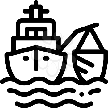 fishing ship icon vector. fishing ship sign. isolated contour symbol illustration
