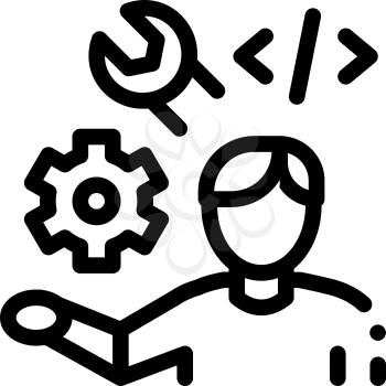front end developer icon vector. front end developer sign. isolated contour symbol illustration