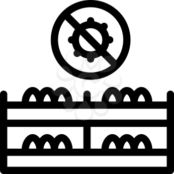 mushroom virus free icon vector. mushroom virus free sign. isolated contour symbol illustration