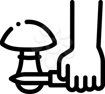 mushroom cutting icon vector. mushroom cutting sign. isolated contour symbol illustration