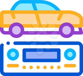 car radio icon vector. car radio sign. color symbol illustration