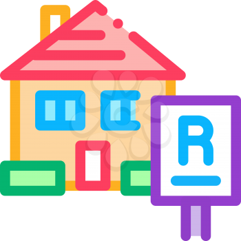 house rent icon vector. house rent sign. color symbol illustration