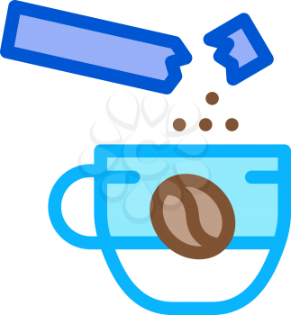 coffee with sugar icon vector. coffee with sugar sign. color symbol illustration