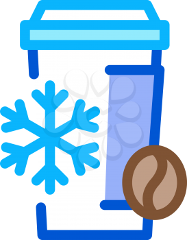 cold coffee cup icon vector. cold coffee cup sign. color symbol illustration