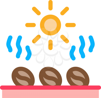 coffee beans heating icon vector. coffee beans heating sign. color symbol illustration