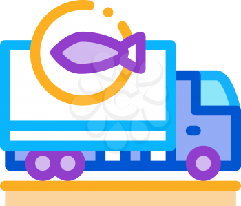 fish delivery icon vector. fish delivery sign. color symbol illustration
