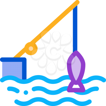 fishing rod icon vector. fishing rod sign. color symbol illustration