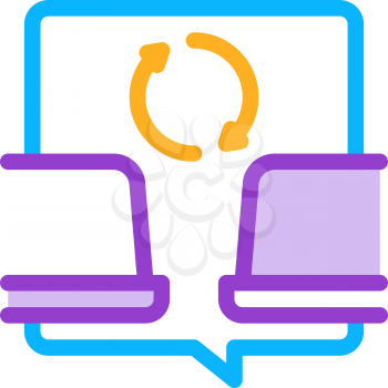 computers connection icon vector. computers connection sign. color symbol illustration