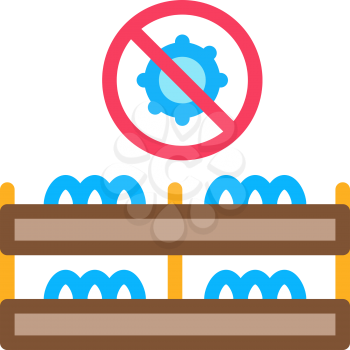 mushroom virus free icon vector. mushroom virus free sign. color symbol illustration