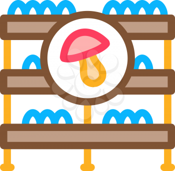 mushroom farm storage icon vector. mushroom farm storage sign. color symbol illustration