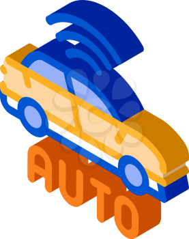 electro auto car icon vector. isometric electro auto car sign. color isolated symbol illustration