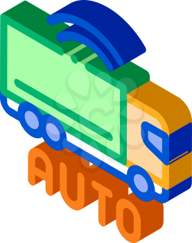 electro auto truck icon vector. isometric electro auto truck sign. color isolated symbol illustration