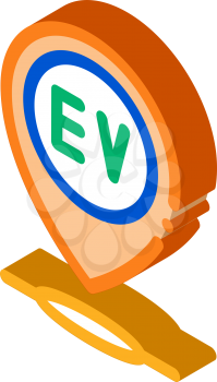 electro chard station gps mark icon vector. isometric electro chard station gps mark sign. color isolated symbol illustration