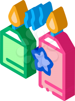 aromatic burning candles icon vector. isometric aromatic burning candles sign. color isolated symbol illustration