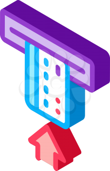 card insert in bank terminal icon vector. isometric card insert in bank terminal sign. color isolated symbol illustration