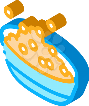 soy beans dish breakfast icon vector. isometric soy beans dish breakfast sign. color isolated symbol illustration