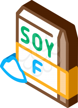 soy flour package icon vector. isometric soy flour package sign. color isolated symbol illustration
