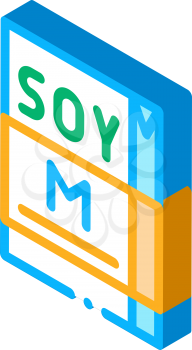 soy milk package icon vector. isometric soy milk package sign. color isolated symbol illustration