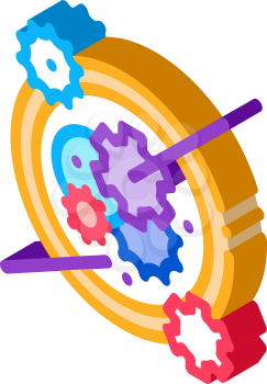 watch mechanism icon vector. isometric watch mechanism sign. color isolated symbol illustration