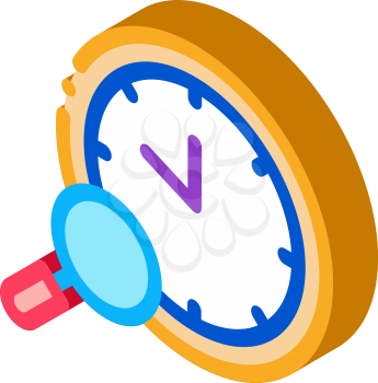 watch research icon vector. isometric watch research sign. color isolated symbol illustration