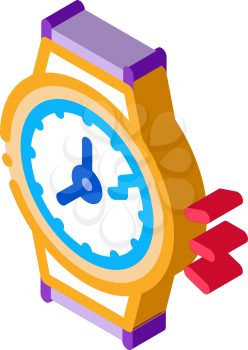 broken watch icon vector. isometric broken watch sign. color isolated symbol illustration