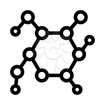 Structure Molecule Medical Biomaterial Vector Icon Thin Line. Biology And Science Flasks, Bioengineering, Dna And Medicine Biomaterial Concept Linear Pictogram. Monochrome Contour Illustration