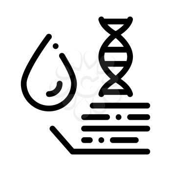 Molecule In Drop Water Biomaterial Vector Icon Thin Line. Biology And Science Flasks, Bioengineering, Dna And Medicine Biomaterial Concept Linear Pictogram. Monochrome Contour Illustration