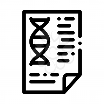Molecule Biomaterial Chemistry Report File Vector Icon Thin Line. Biology And Science Flasks, Bioengineering, Dna And Medicine Biomaterial Concept Linear Pictogram. Monochrome Contour Illustration