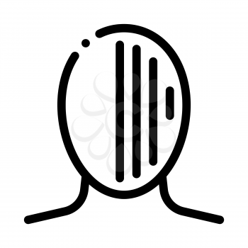 Migraine Nausea And Visual Changes Head Vector Icon Thin Line. Tension And Cluster, Migraine And Stress Symptom Concept Linear Pictogram. Human Healthcare Monochrome Contour Illustration
