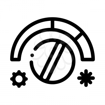 Termostat Heating And Cooling Detail Vector Icon Thin Line. Cooling And Humidity, Airing, Ionisation And Heating Concept Linear Pictogram. Conditioning Related Monochrome Contour Illustration