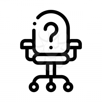 Office Chair And Question Mark Job Hunting Vector Icon Thin Line. Hunting Business People And Recruitment Candidate, Team Work And Partnership Concept Linear Pictogram. Monochrome Contour Illustration