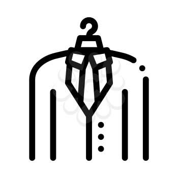 Business Suit Costume Job Hunting Vector Icon Thin Line. Hunting Business People And Recruitment Candidate, Team Work And Partnership Concept Linear Pictogram. Monochrome Contour Illustration