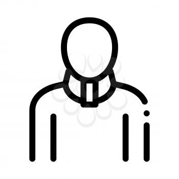 Orthopedic Cervical Collar For Neck Support Vector Icon Thin Line. Orthopedic And Trauma Rehabilitation, Belt And Walkers Concept Linear Pictogram. Medical Rehab Goods Monochrome Contour Illustration