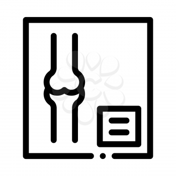 Bone X-ray Image Of Human Joints Orthopedic Vector Icon Thin Line. Orthopedic And Trauma Rehabilitation, Belt And Walkers Concept Linear Pictogram. Medical Rehab Goods Monochrome Contour Illustration