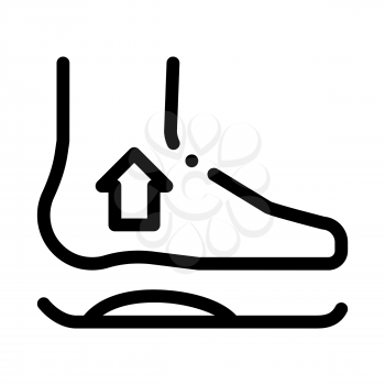 Medical Orthopedic Foot Equipment Vector Icon Thin Line. Orthopedic And Trauma Rehabilitation, Belt And Walkers Concept Linear Pictogram. Medicine Rehab Goods Monochrome Contour Illustration