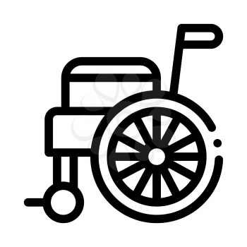 Self-Propelled Wheelchair Equipment Vector Icon Thin Line. Orthopedic And Trauma Rehabilitation, Belt And Wheelchair Concept Linear Pictogram. Medical Rehab Goods Monochrome Contour Illustration