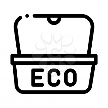 Eco Material Package For Street Food Vector Icon Thin Line. Carton Material Open And Closed Packaging Concept Linear Pictogram. Parcel, Box Shipping Equipment Black And White Contour Illustration