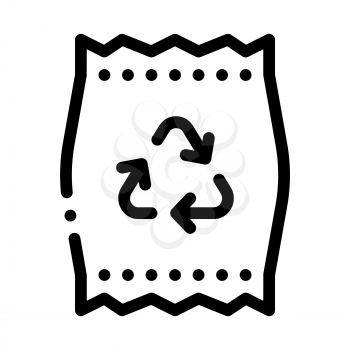Plastic Parcel Bag With Recycle Mark Vector Icon Thin Line. Open And Closed Carton Packaging Concept Linear Pictogram. Parcel, Shipping Service Equipment Black And White Contour Illustration