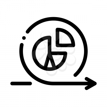 Round Graph In Center Agile Arrow Mark Vector Icon Thin Line. Agile Rocket And Document, Gear And Package, Loud-speaker And Stop Watch Concept Linear Pictogram. Monochrome Contour Illustration