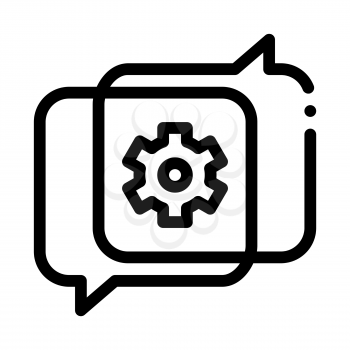 Gear In Quotation Frame Agile Element Vector Icon Thin Line. Agile Rocket And Document, Sandglass And Package, Loud-speaker And Stop Watch Concept Linear Pictogram. Monochrome Contour Illustration