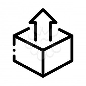 Box Container With Arrow Agile Element Vector Icon Thin Line. Agile Rocket And Document, Gear And Package, Loud-speaker And Stop Watch Concept Linear Pictogram. Monochrome Contour Illustration