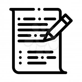 Pen Writing On Paper List Agile Element Vector Icon Thin Line. Agile Gear And Document, Sandglass And Package, Loud-speaker And Stop Watch Concept Linear Pictogram. Monochrome Contour Illustration
