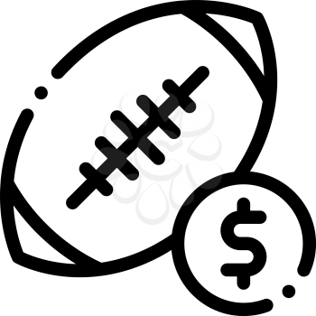 Rugby Ball Betting And Gambling Icon Vector Thin Line. Contour Illustration